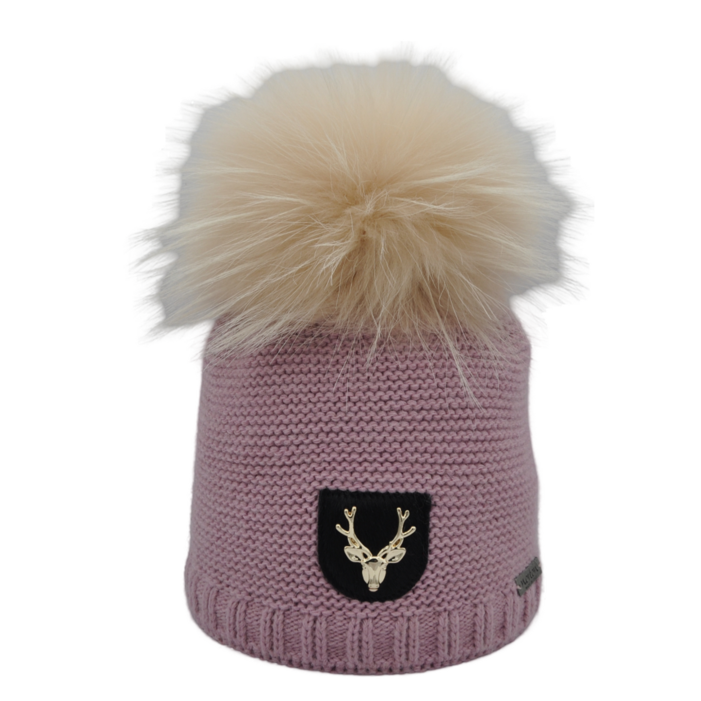 7467 - Mütze in Merino Wolle mit Bommel