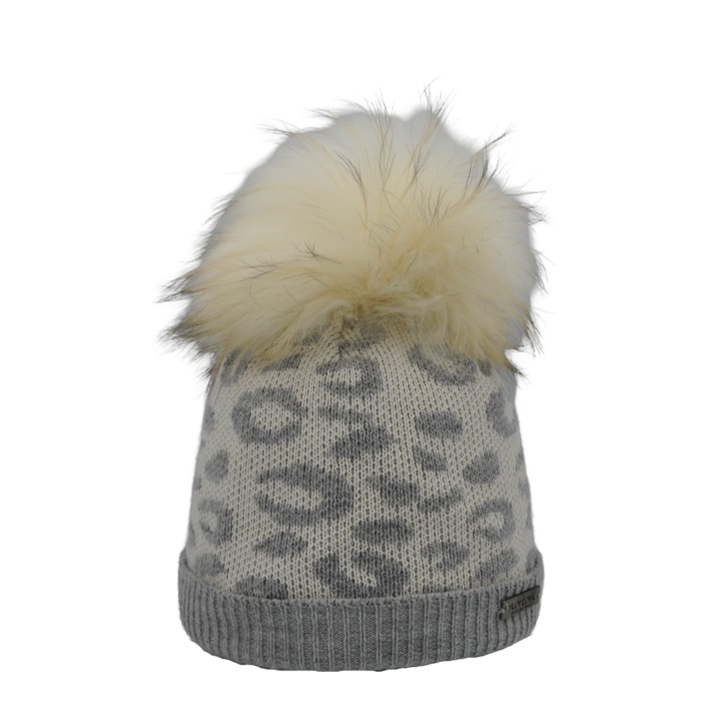 8622JR - beanie for kids with jacquard Leo and bobble