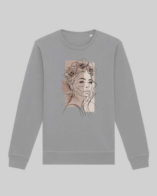 Damen-Sweater aus Premium Baumwolle – „ Drawn Woman“