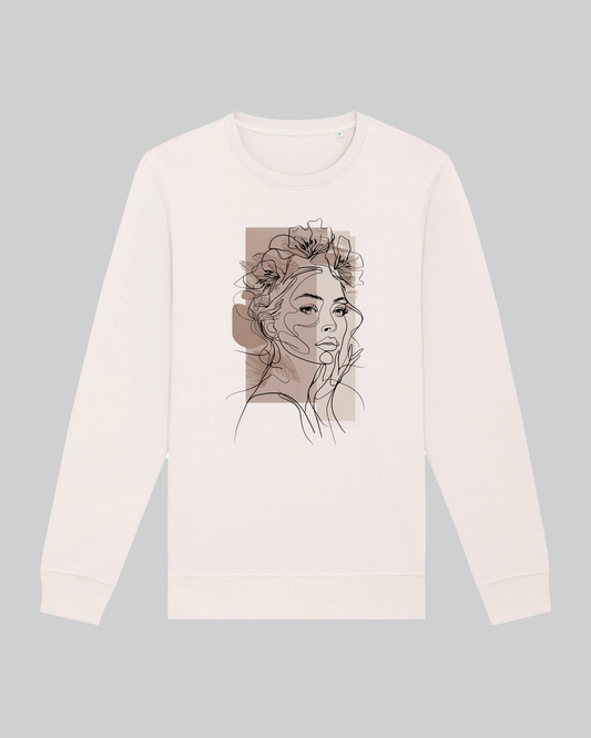 Damen-Sweater aus Premium Bio-Baumwolle – „ Drawn Woman“