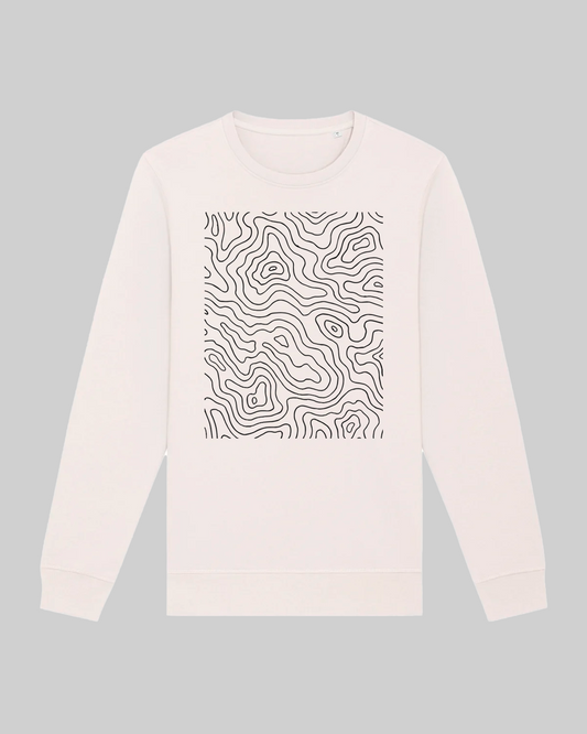 Herren-Sweater aus Premium-Baumwolle – "Topographical Map"