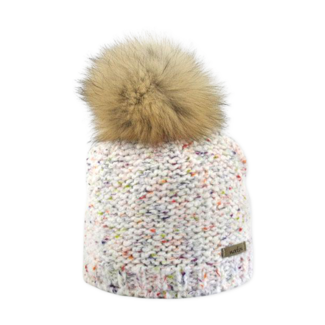 8490JR - beanie for kids in cozy wool with bobble