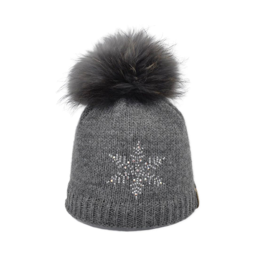 7379JR - Mütze für Kinder mit Strass Schneestern
