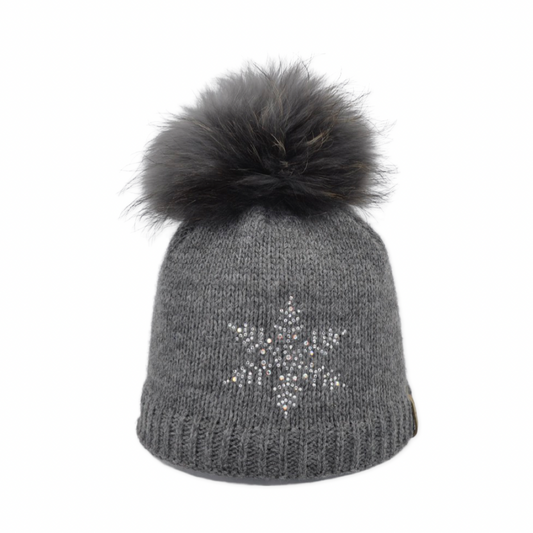 7379JR - Mütze für Kinder mit Strass Schneestern