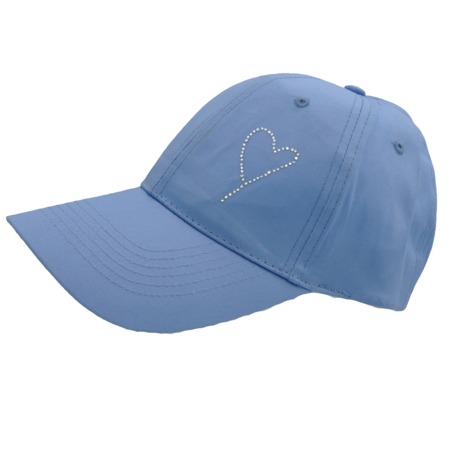 Berretto con visiera in cotone azzurro
