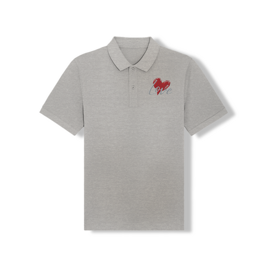 Women's Polo Shirt - "Love" Heart Embroidery