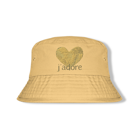 Bucket Hat in cotone premium – "j’adore"