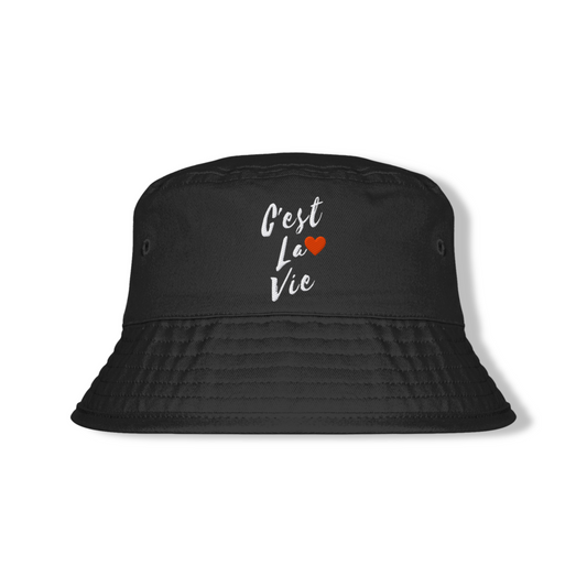 Bucket Hat in cotone premium – "C’est la vie"