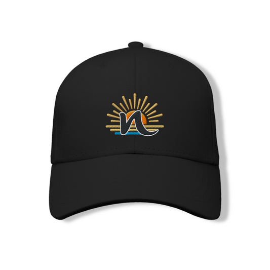 Unisex Baumwollcap – Sonnenuntergang-Stickerei