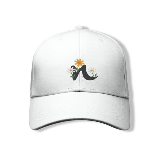 Damen Baumwollcap – Blumen-Stickerei