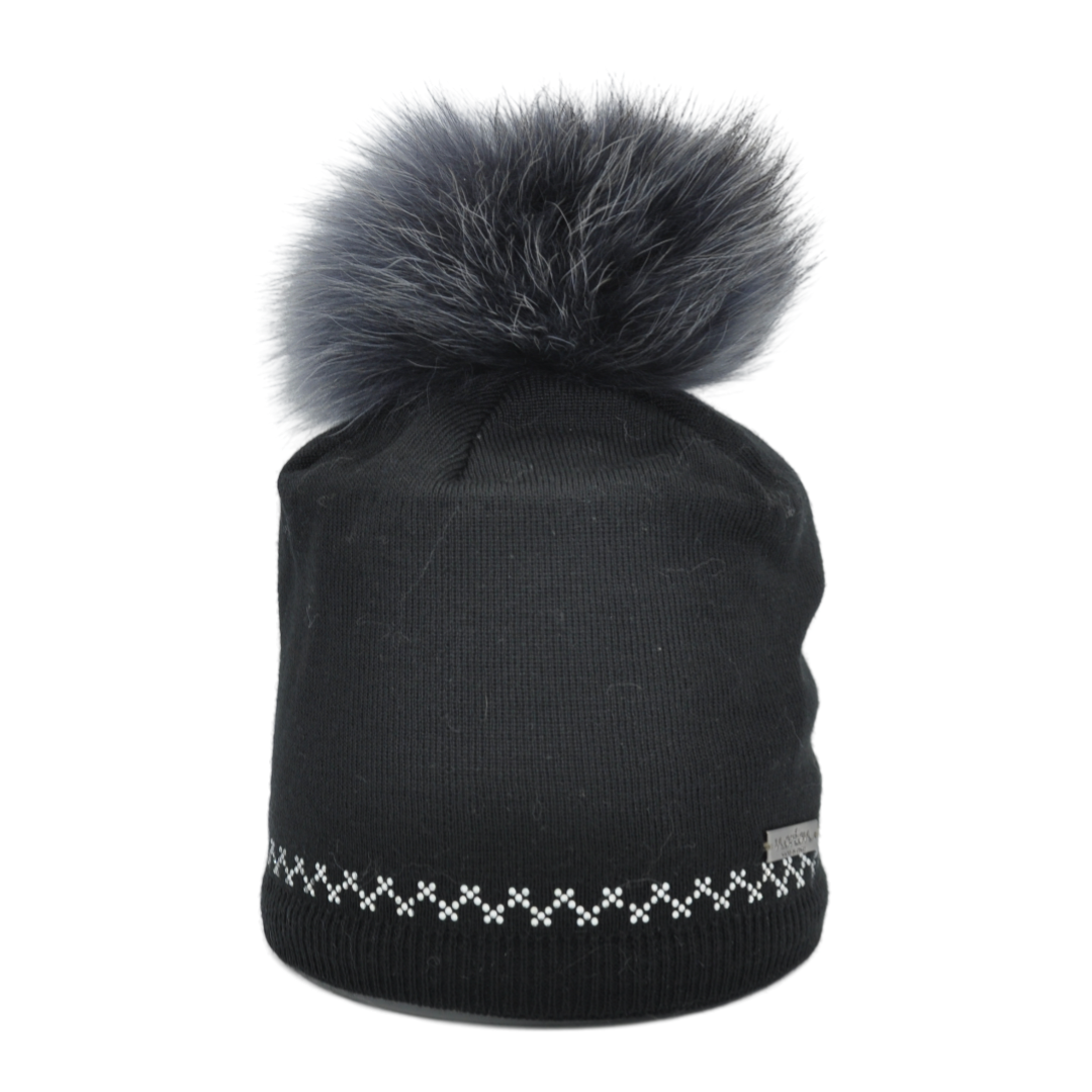 509 - Mütze mit Strass und Bommel