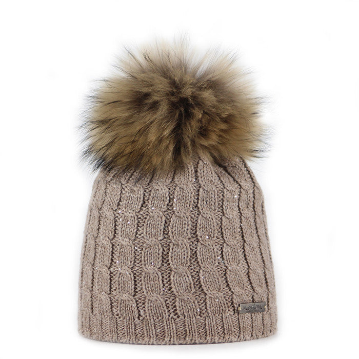 Kids' Merino Wool Beanie with Rhinestones