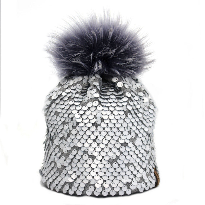 8860 - Mütze aus Merino Wolle mit Bommel 