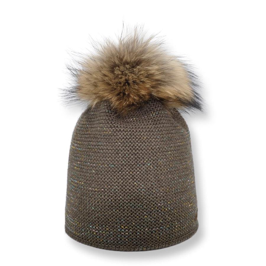 Merino Wool Beanie with Multicolour Lurex