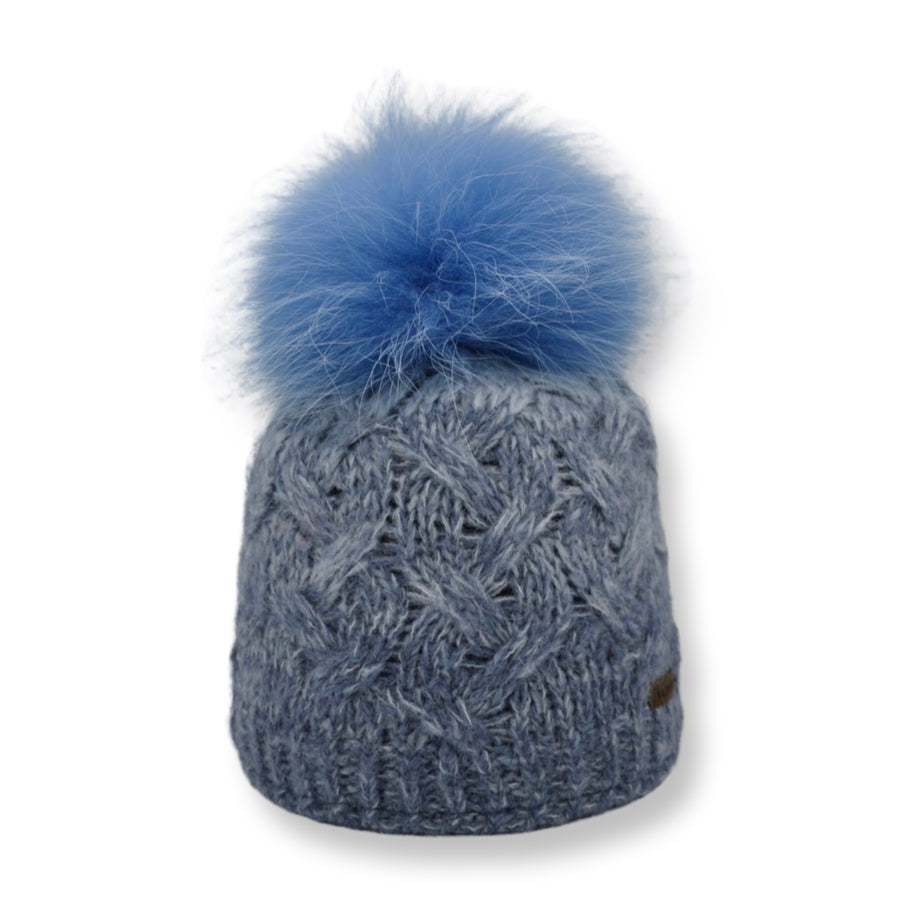 Mohair-Mütze mit Bommel