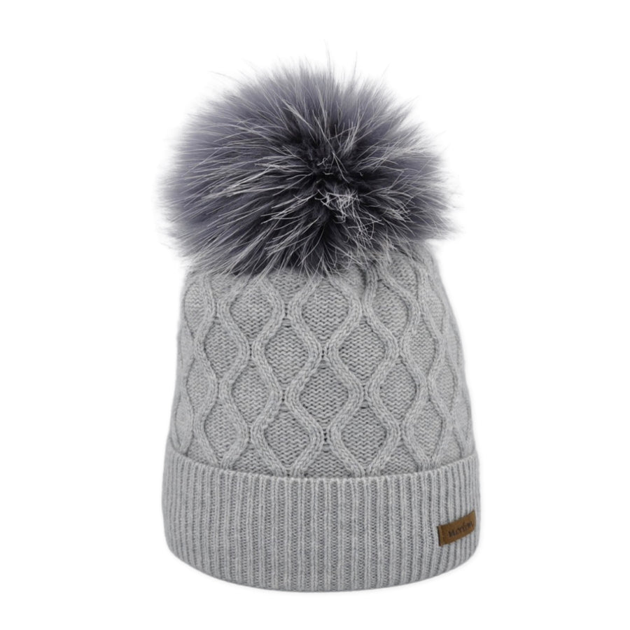 Women's Cashmere Beanie with Bobble