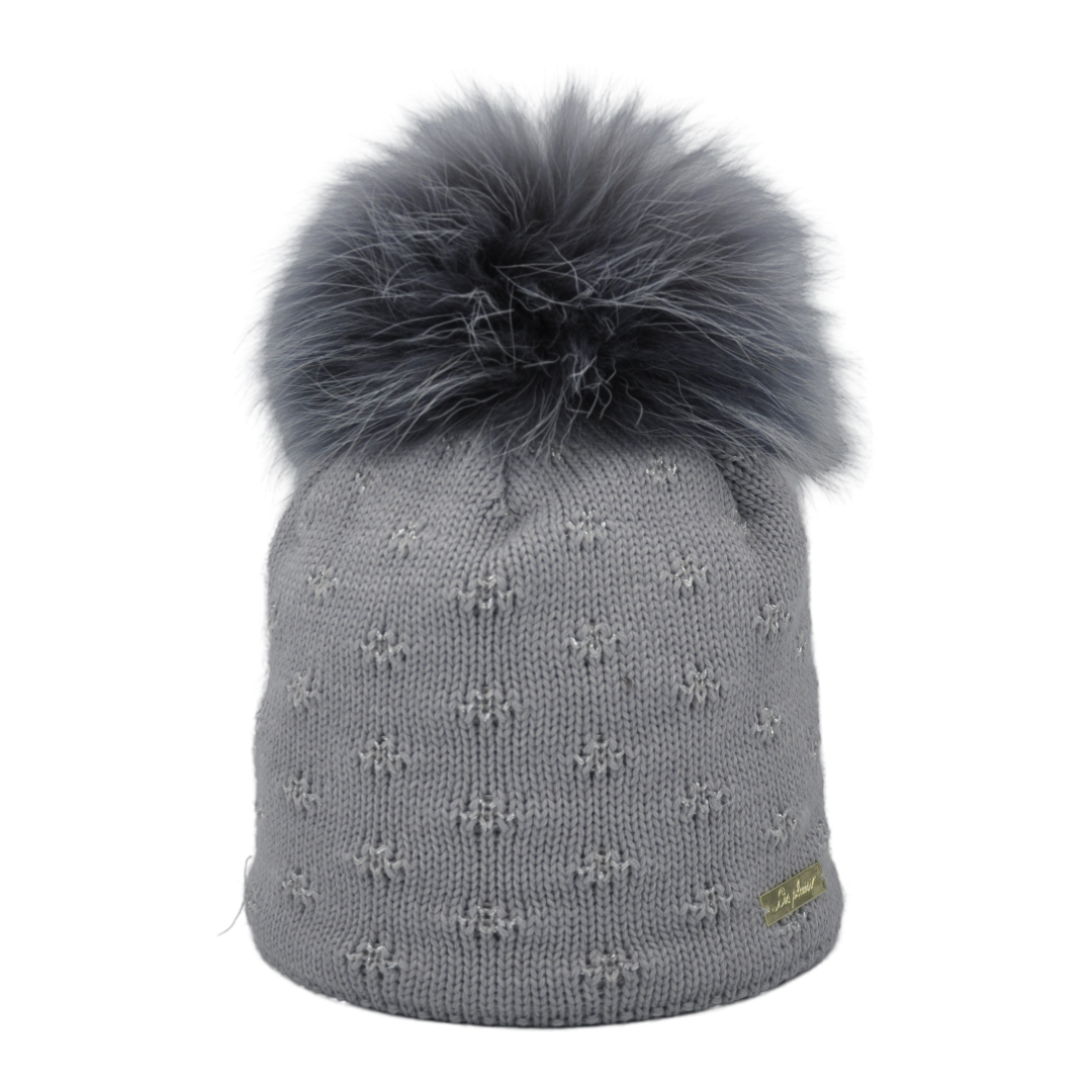 8616 - Mütze mit Lurex-Jacquard