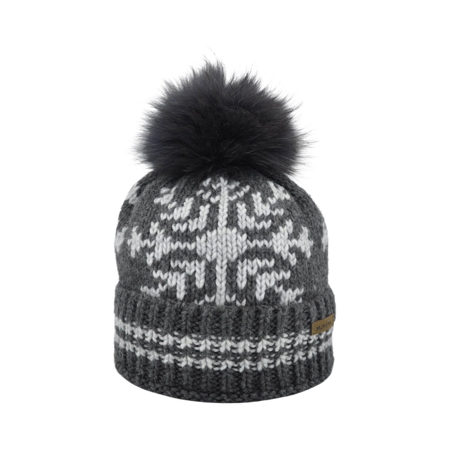 Berretto in lana merino a maglia grossa con pompon