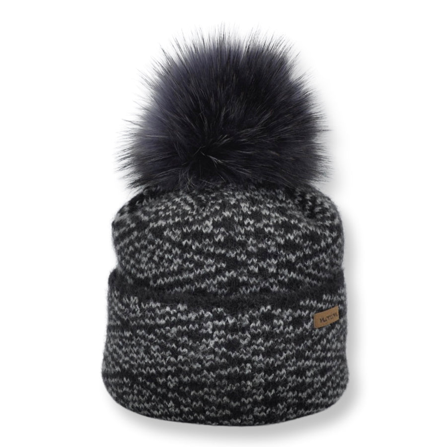 Berretto in lana mohair con pompon