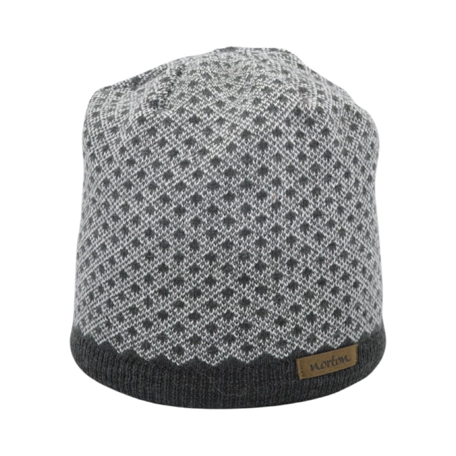 Men's Merino Wool Beanie with Jacquard Pattern