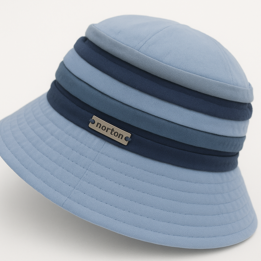 Cappello estivo in misto lino blu jeans