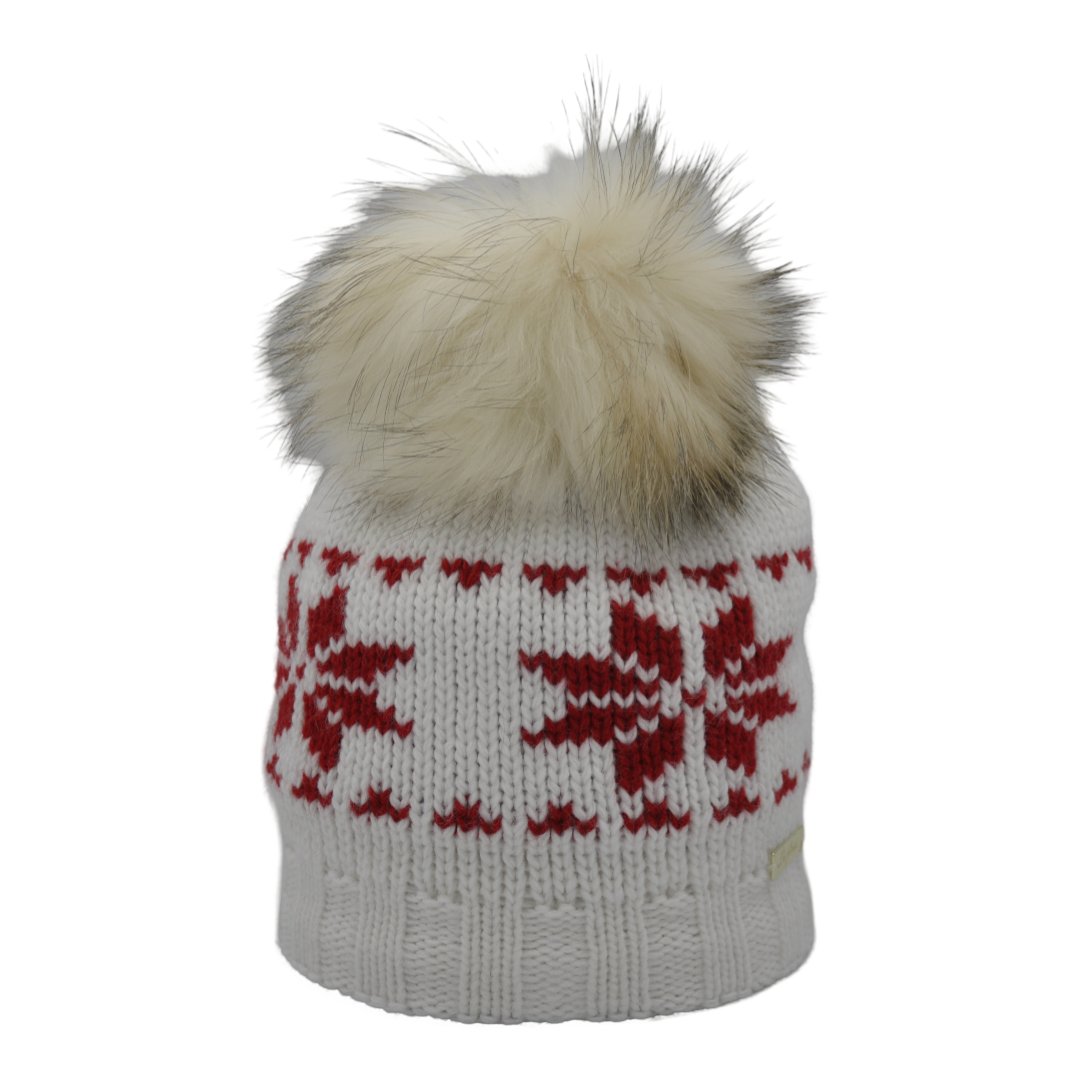 8748 - beanie with jacquard and bobble