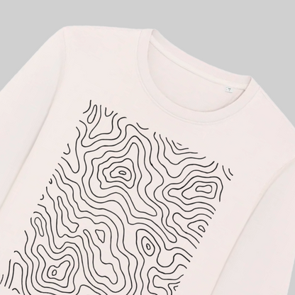 Herren-Sweater aus Premium-Baumwolle – "Topographical Map"