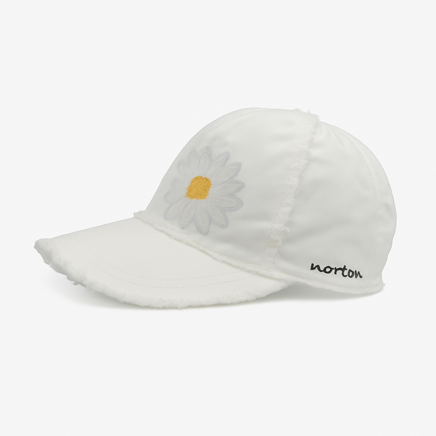Cappellino bianco in cotone dipinto a mano, unisex