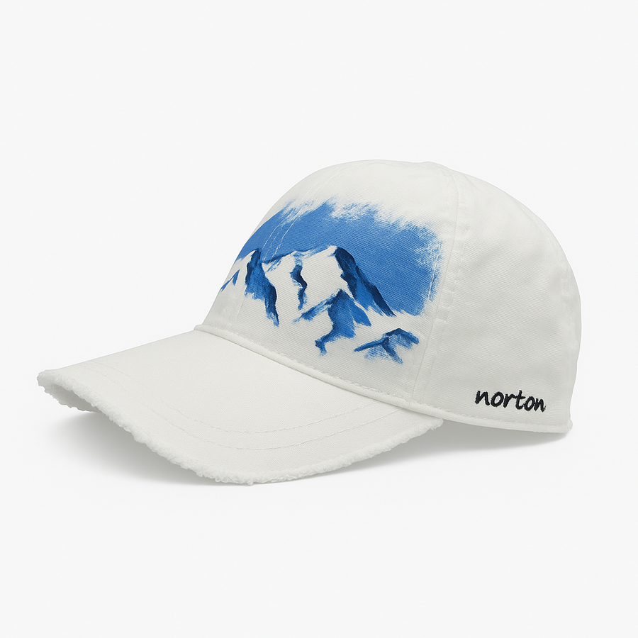 Cappellino da baseball bianco in cotone, dipinto a mano
