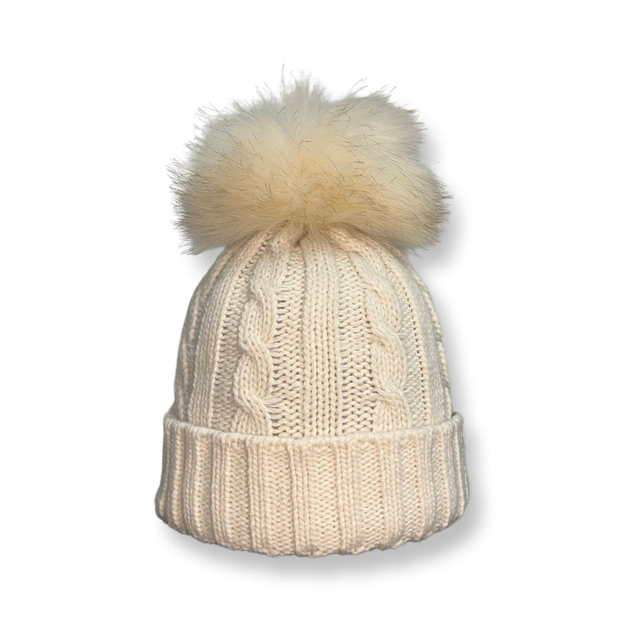 Women's Merino Wool Beanie with Bobble