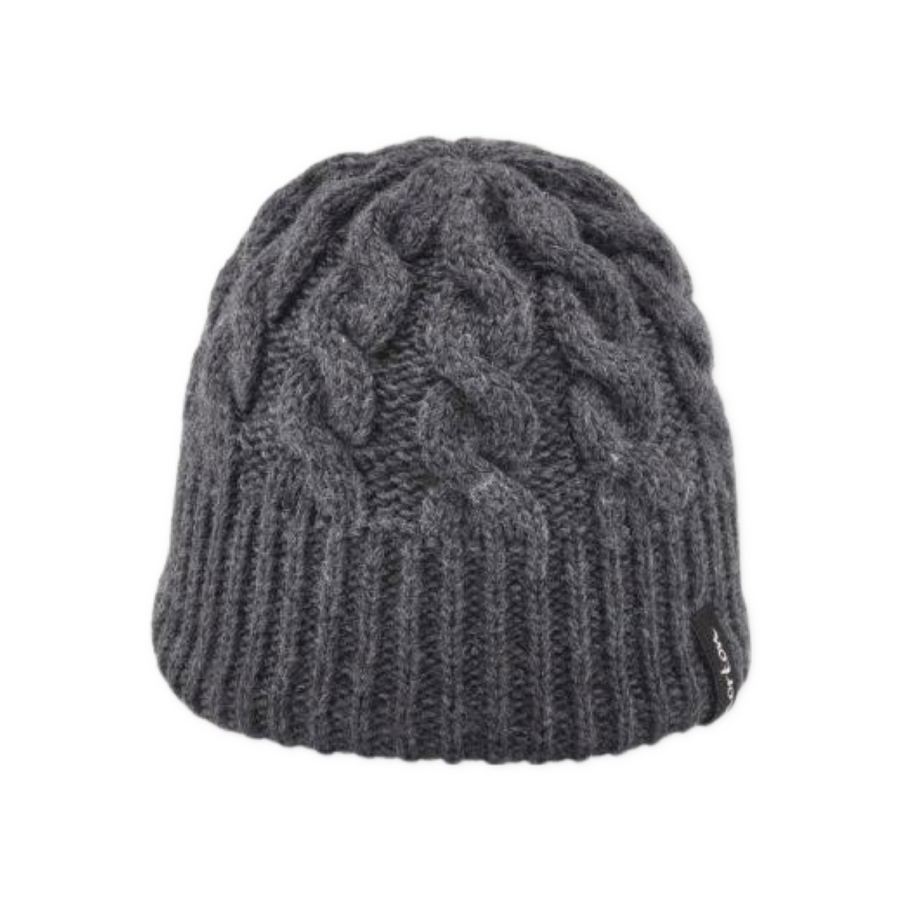 Herren-Merino-Mütze mit kräftigem Strickmuster