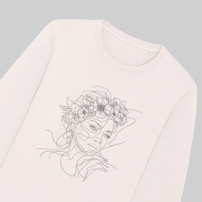 Women's Premium Cotton Sweater – "Fine Line Woman"
