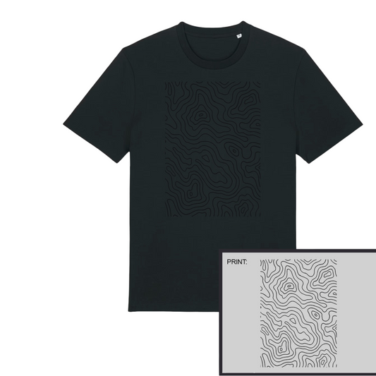 T-Shirt uomo cotone premium – "Topographical Map"