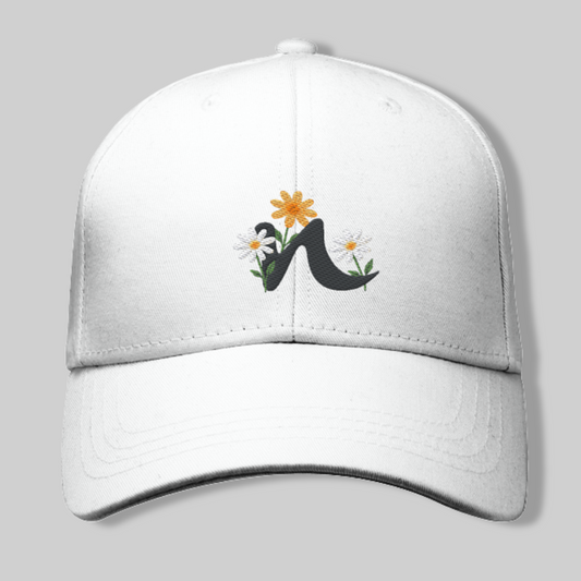 Damen Baumwollcap – Blumen-Stickerei