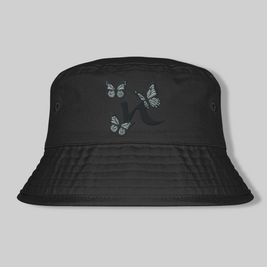Damen Fischerhut – Schmetterlings-Stickerei