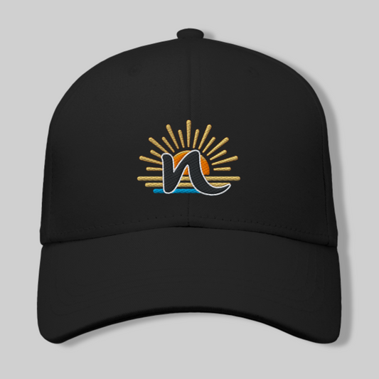 Unisex Baumwollcap – Sonnenuntergang-Stickerei