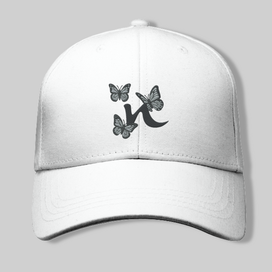 Damen Baumwollcap – Schmetterlings-Stickerei