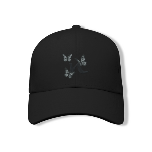 Damen Baumwollcap – Schmetterlings-Stickerei