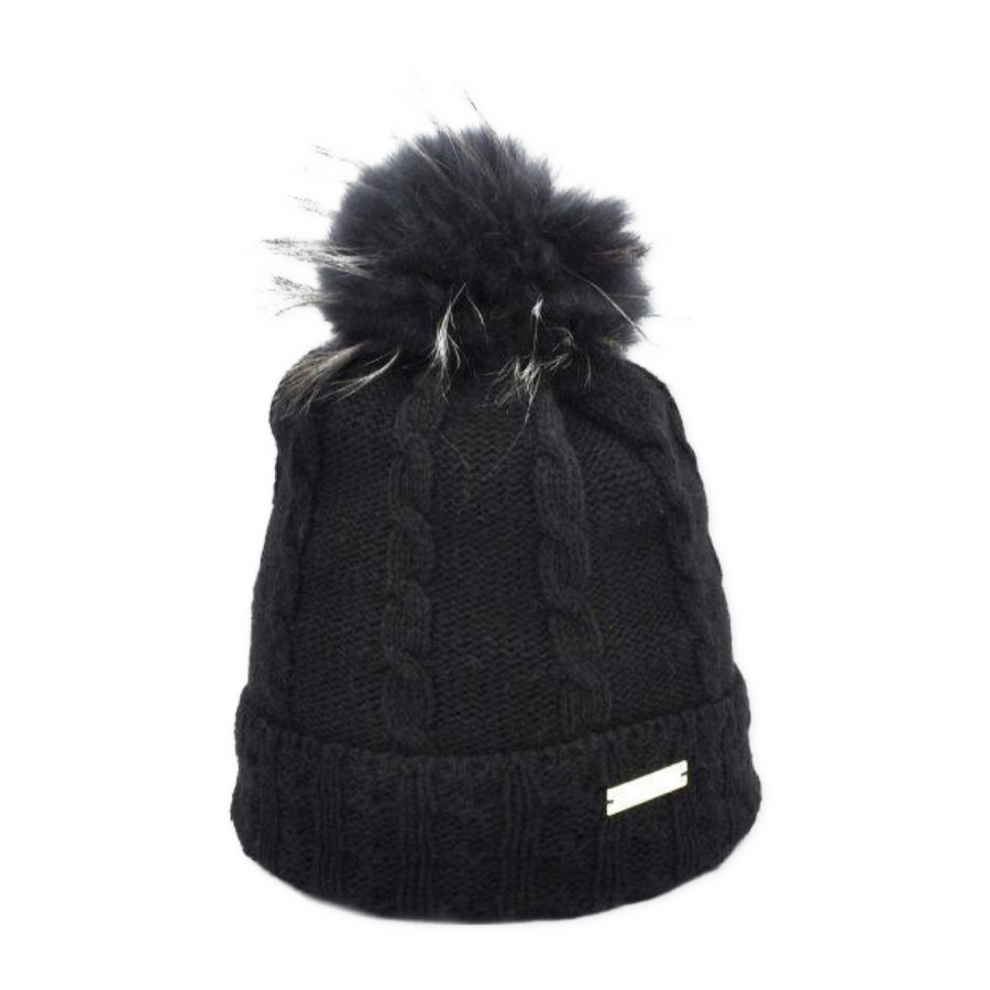 Cashmere Beanie with Bobble